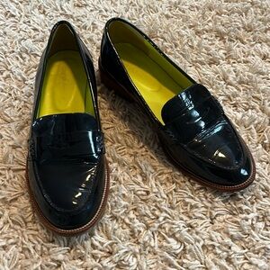 Boden Patent Leather Navy Classic Penny Loafers